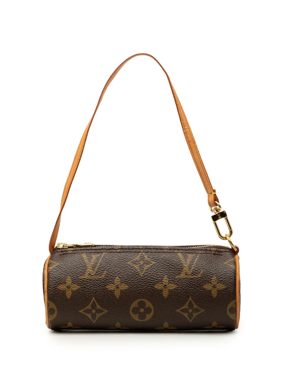 Pre-owned Louis Vuitton 1990-2010 Monogram Papillon Pochette Handbag In Brown