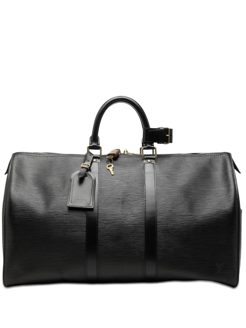 Pre-owned Louis Vuitton 1993 Epi Keepall 45 Travel Bag In Black
