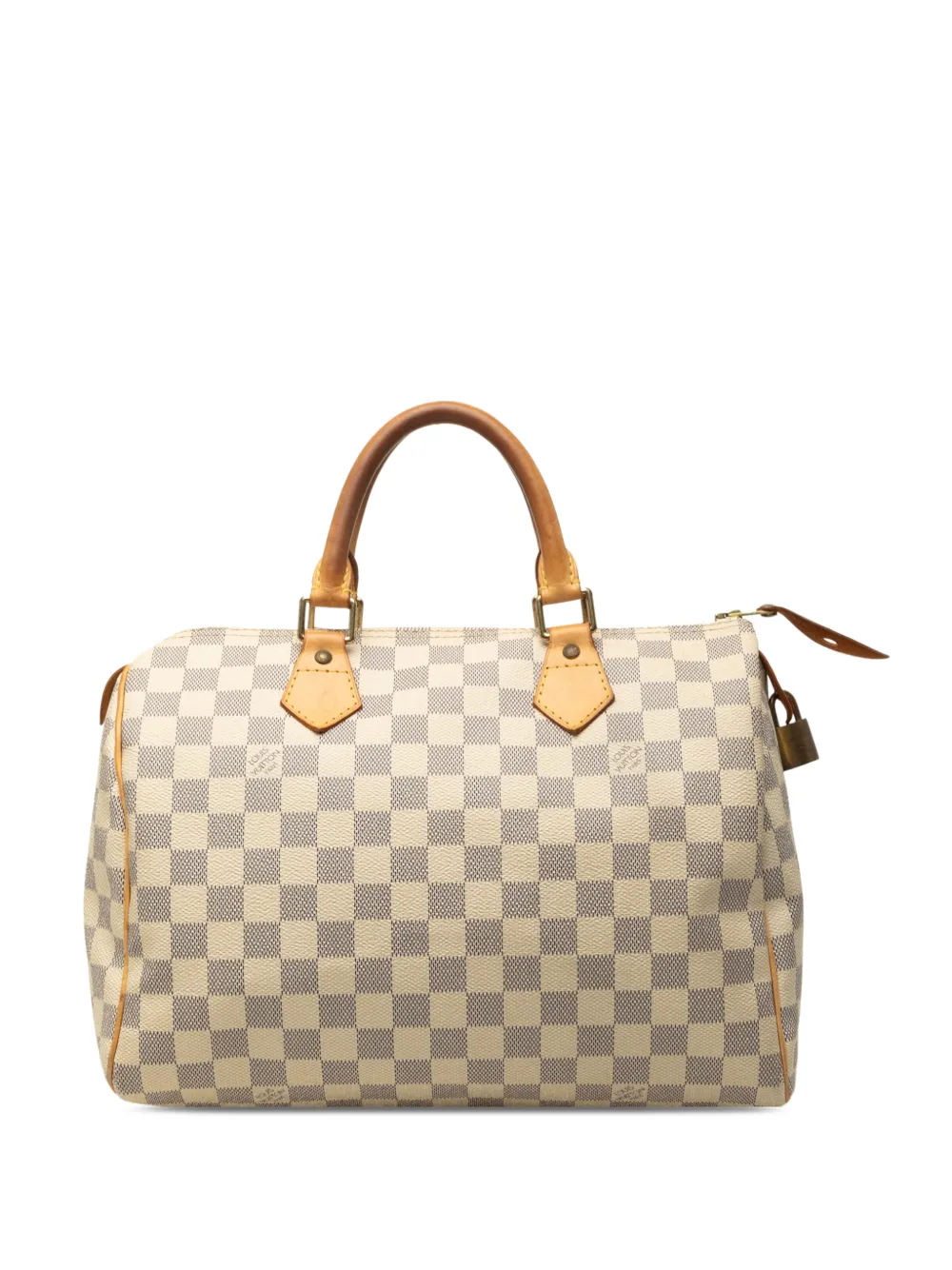 Pre-owned Louis Vuitton 2007 Damier Azur Speedy 30 Boston Bag In White