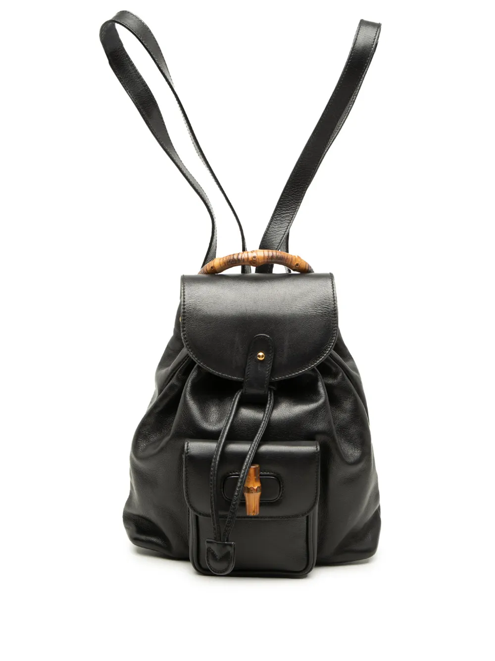 Gucci Pre-Owned 20th Century Calfskin Bamboo Drawstring backpack - Nero