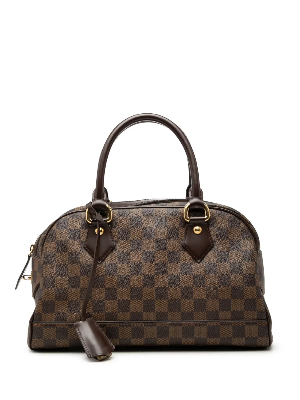 Pre-owned Louis Vuitton 2006 Damier Ebene Duomo Handbag In Brown