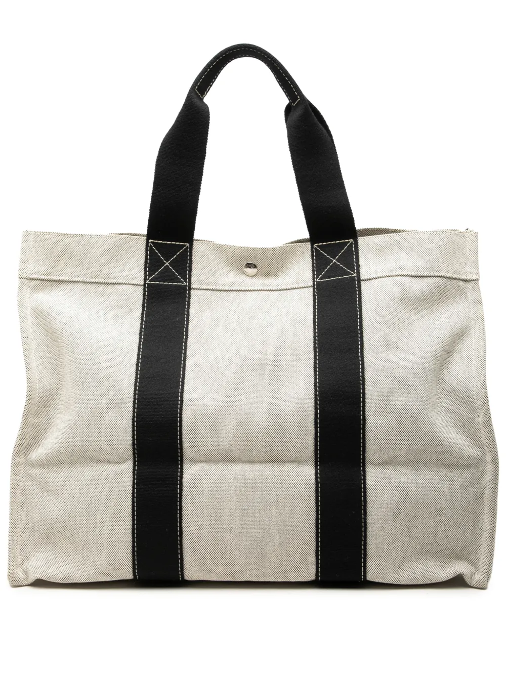 Pre-owned Hermes 2000-2015 Toile Bora Bora Gm Tote Bag In Grey