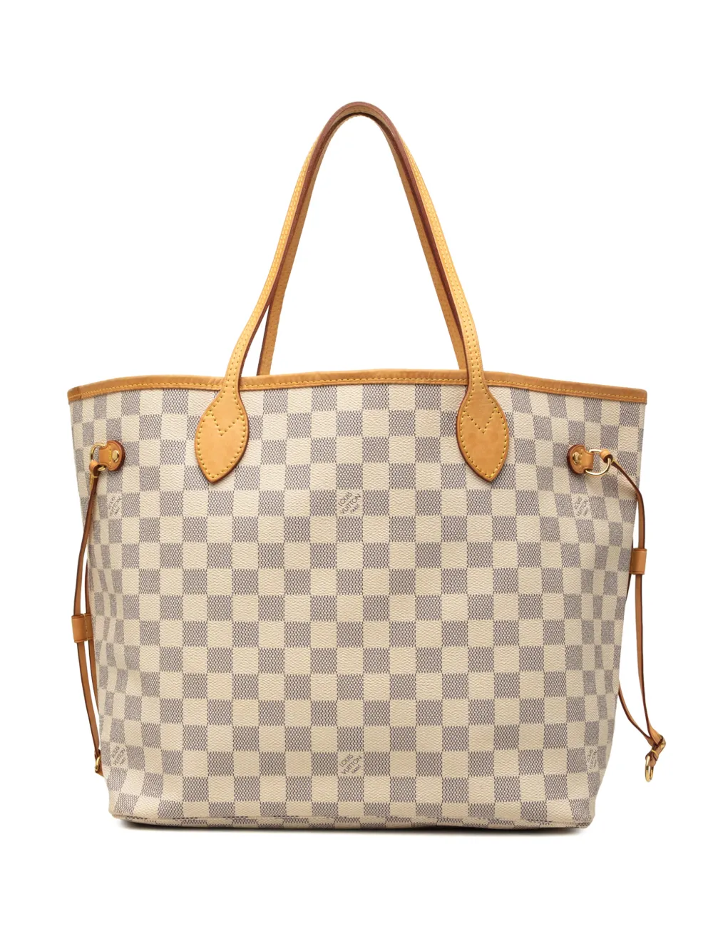 Pre-owned Louis Vuitton 2013 Damier Azur Neverfull Mm Tote Bag In 白色
