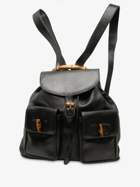 Gucci Pre-Owned 20th Century Calfskin Bamboo Drawstring backpack