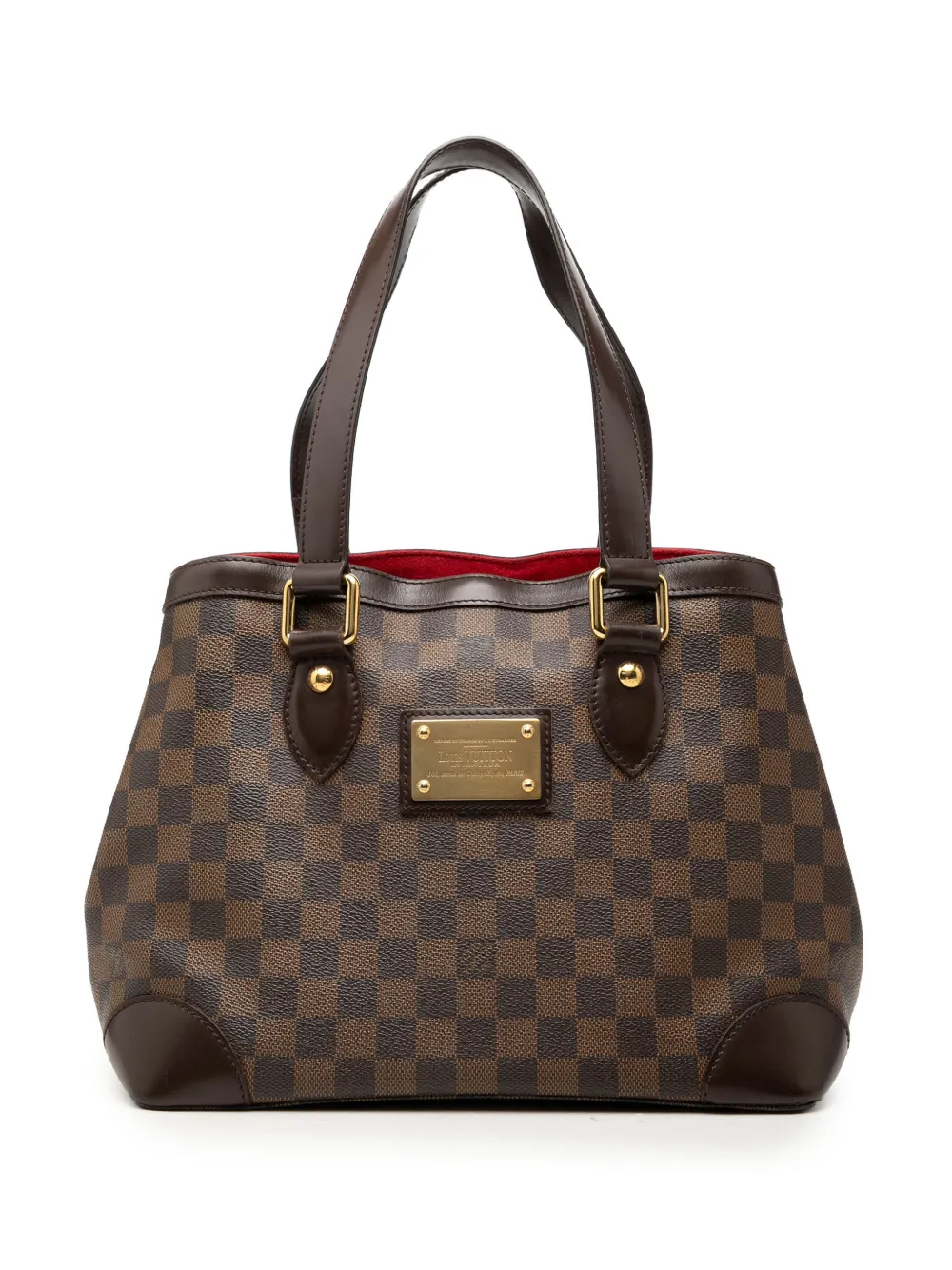 Pre-owned Louis Vuitton 2000-2015 Damier Ebene Hampstead Pm Tote Bag In Brown