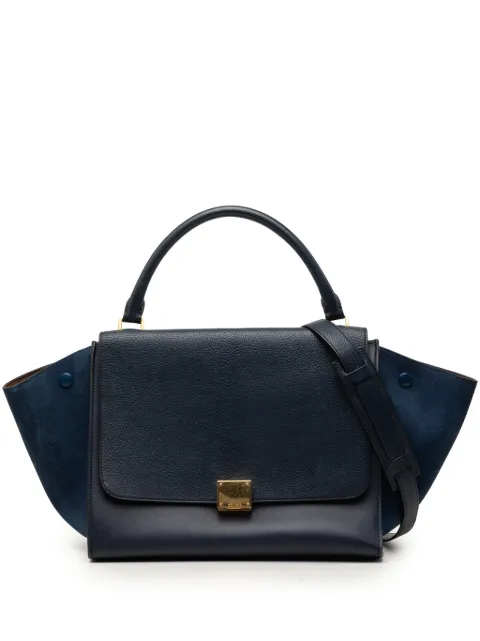 Celine Pre-Owned 2015 Medium Calfskin and Suede Trapeze satchel
