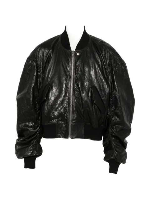 Rick Owens crinkled-leather bomber jacket