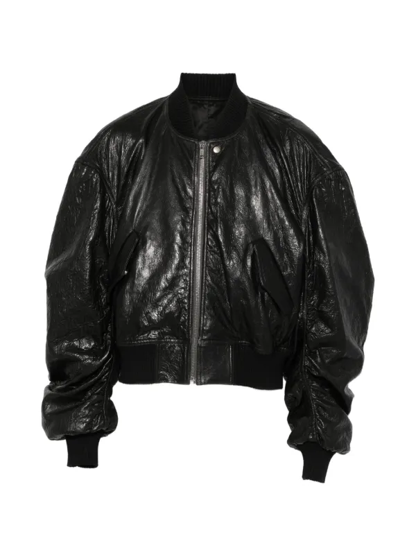 Rick Owens テクスチャードレザー ジャケット | ブラック | FARFETCH JP