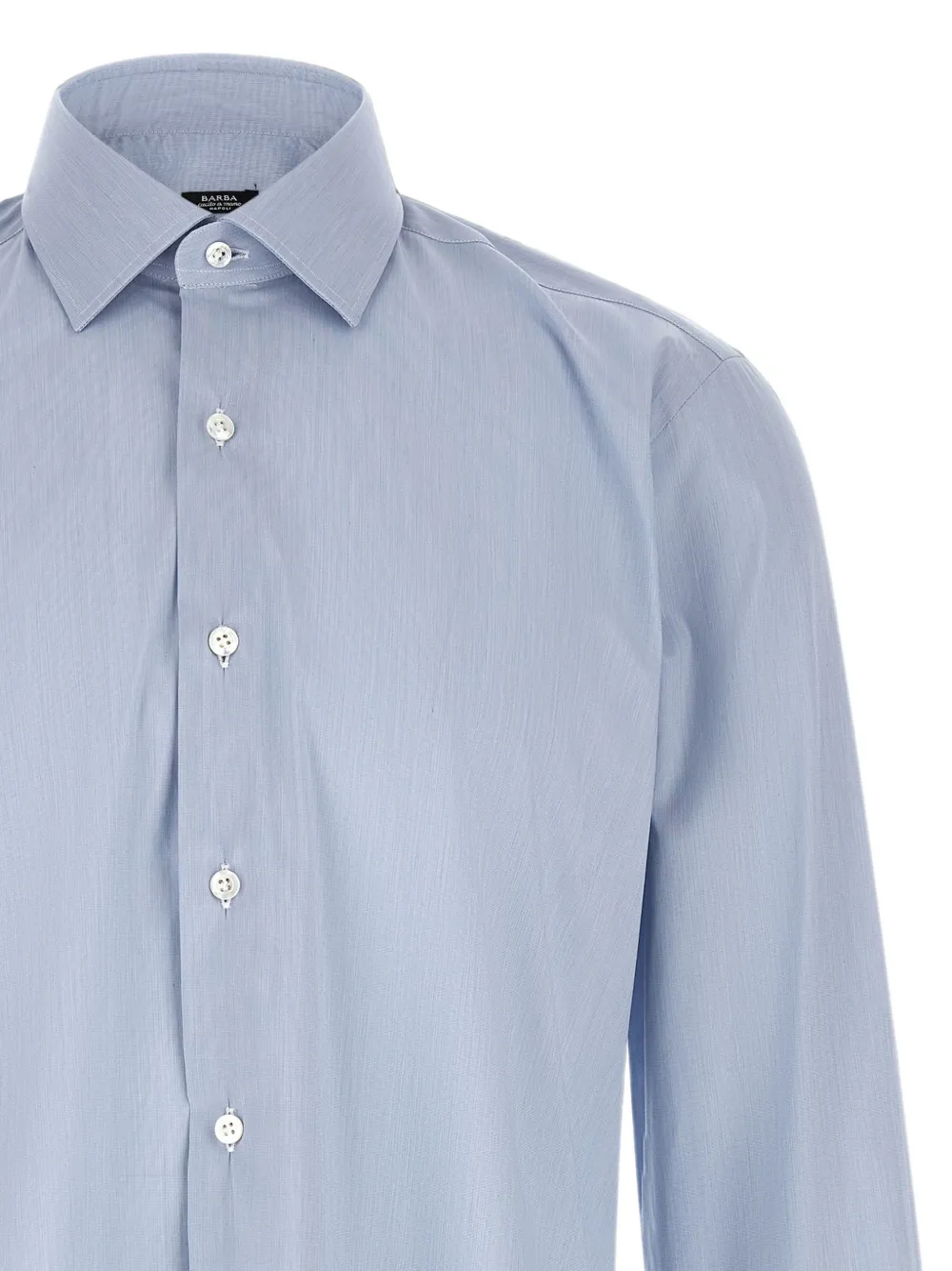 Barba Popeline overhemd met klassieke kraag Blauw