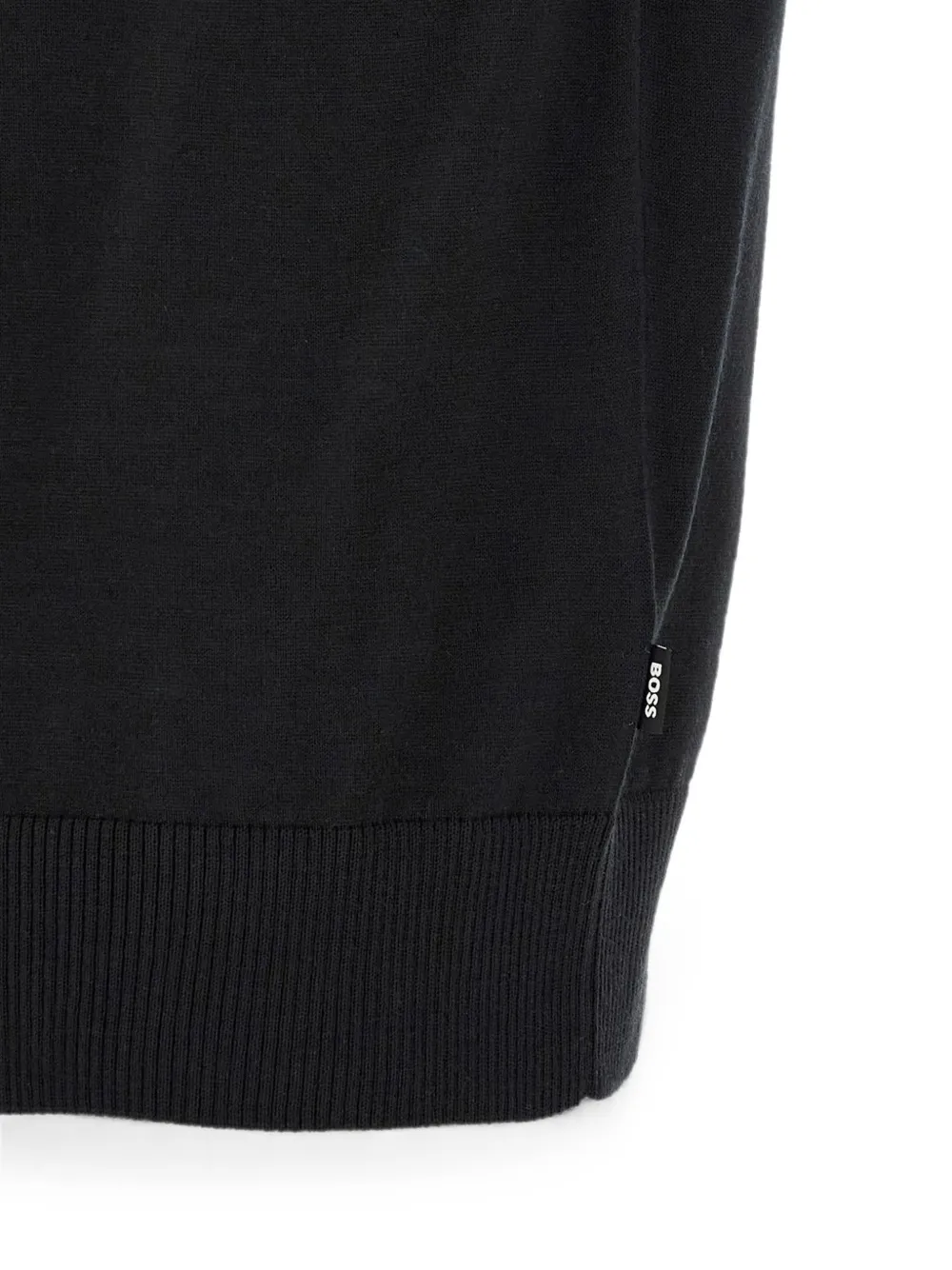 BOSS Gebreid T-shirt van merinowol met korte mouwen Zwart