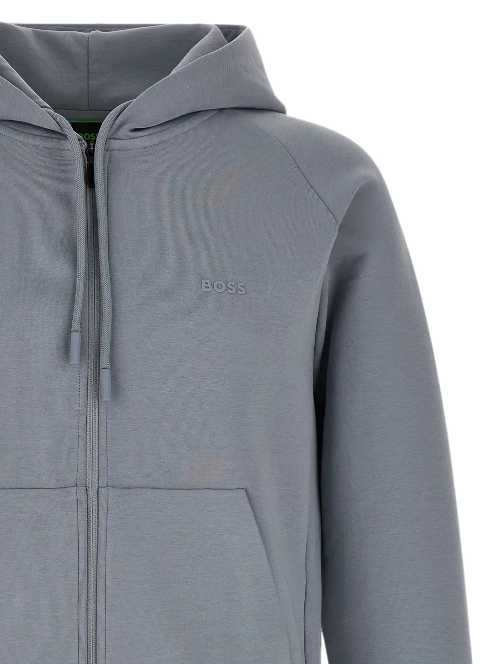 BOSS Hoodie met raglan mouwen en rits Grijs