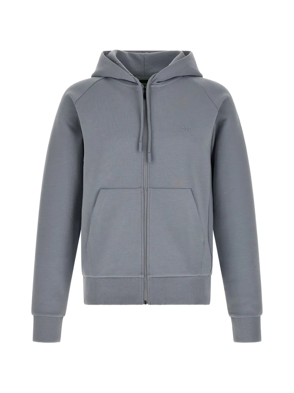 BOSS zip-up raglan-sleeve hoodie - Grigio