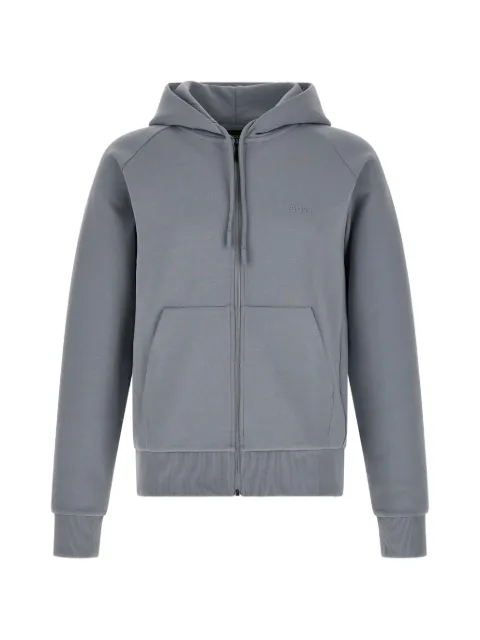 BOSS zip-up raglan-sleeve hoodie