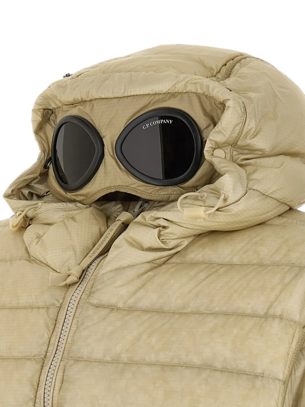 C.P. Company Goggle-lens quilted jacket Beige