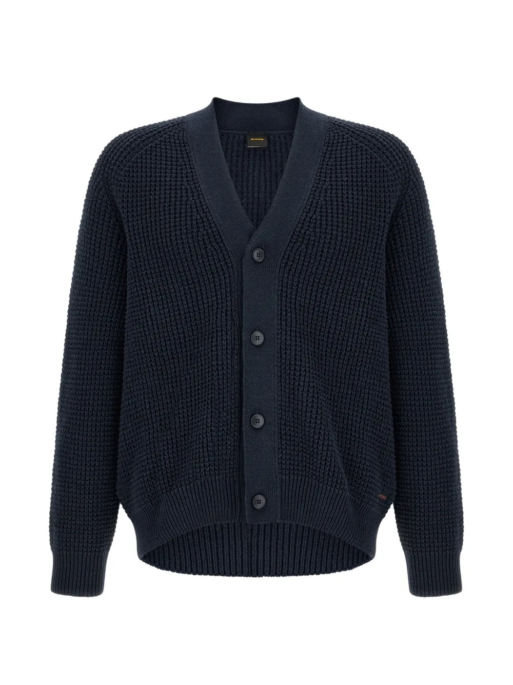 BOSS honeycomb-knit V-neck cardigan - Blu