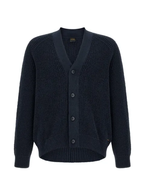 BOSS honeycomb-knit V-neck cardigan