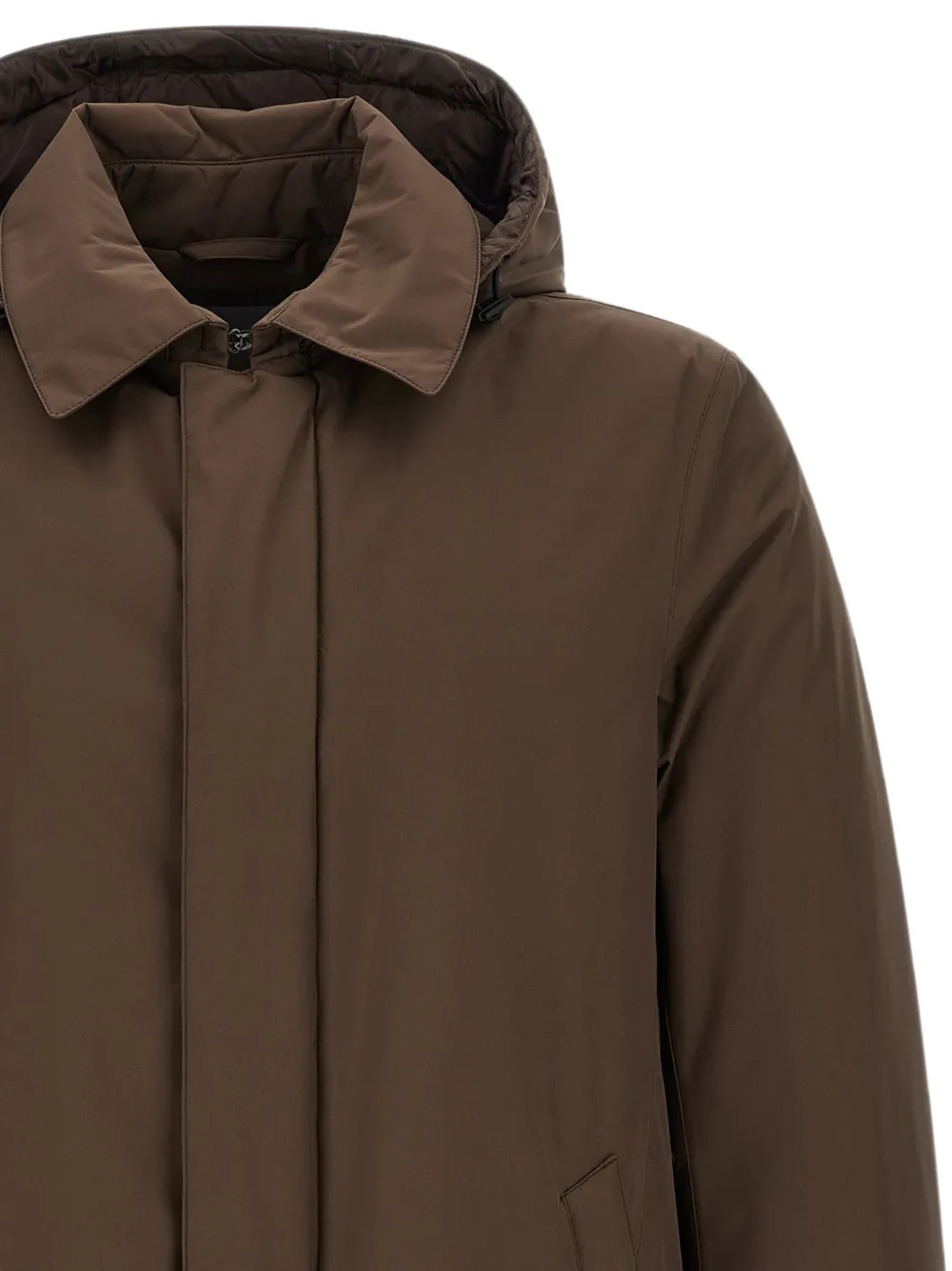 Herno Parka met afneembare capuchon en matte afwerking Bruin