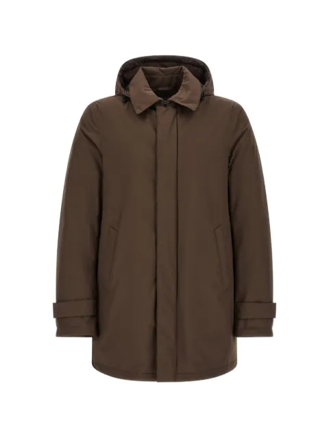 Herno detachable-hood matte-finish parka