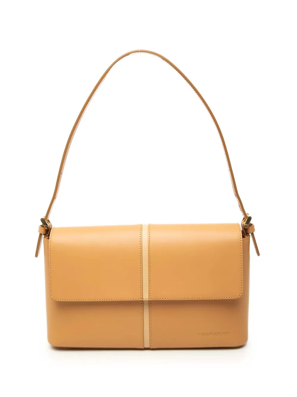 Pre-owned Burberry 2000-2017 Leather Flap Shoulder Bag In Brown