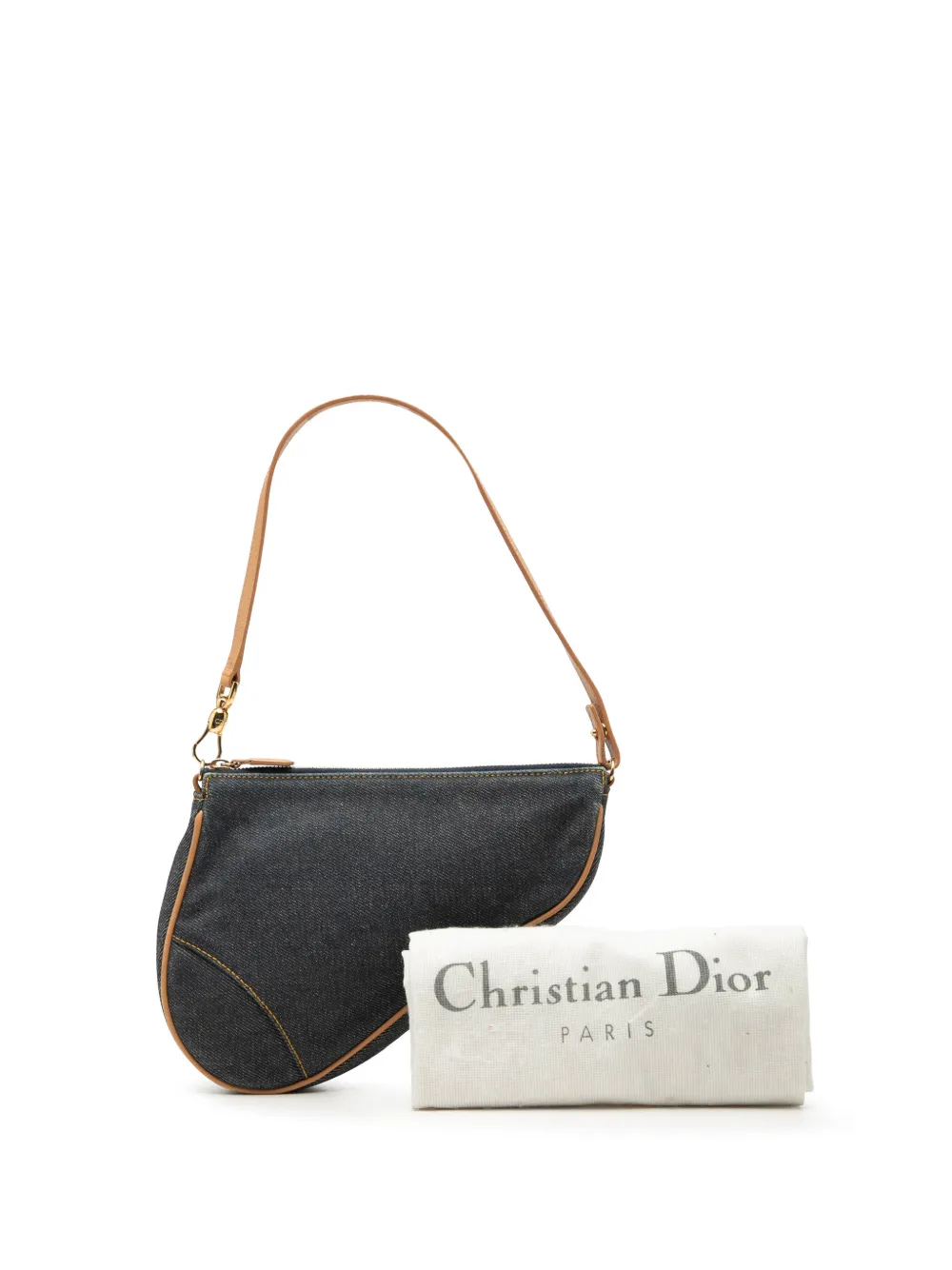 Christian Dior Pre-Owned 2001 Mini Denim Saddle Pochette Shoulder