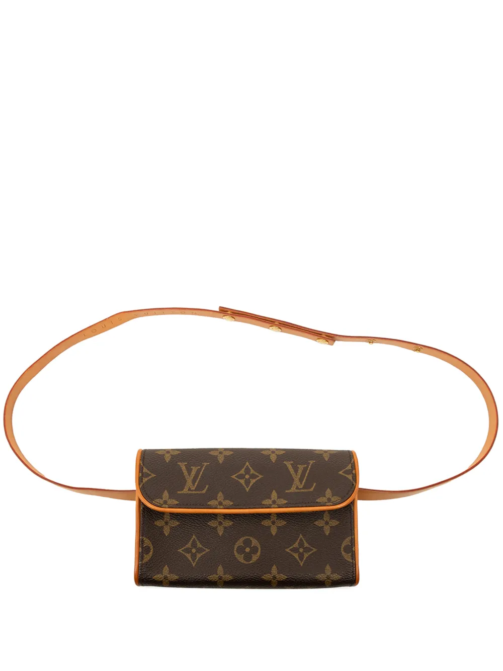 Pre-owned Louis Vuitton 2002 Monogram Pochette Florentine Belt Bag In Brown
