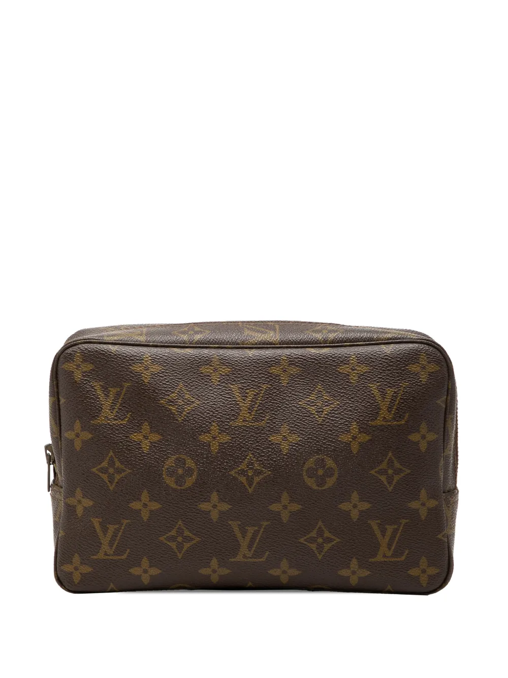 Pre-owned Louis Vuitton 1982 Monogram Trousse Toilette 23 Clutch Bag In Brown