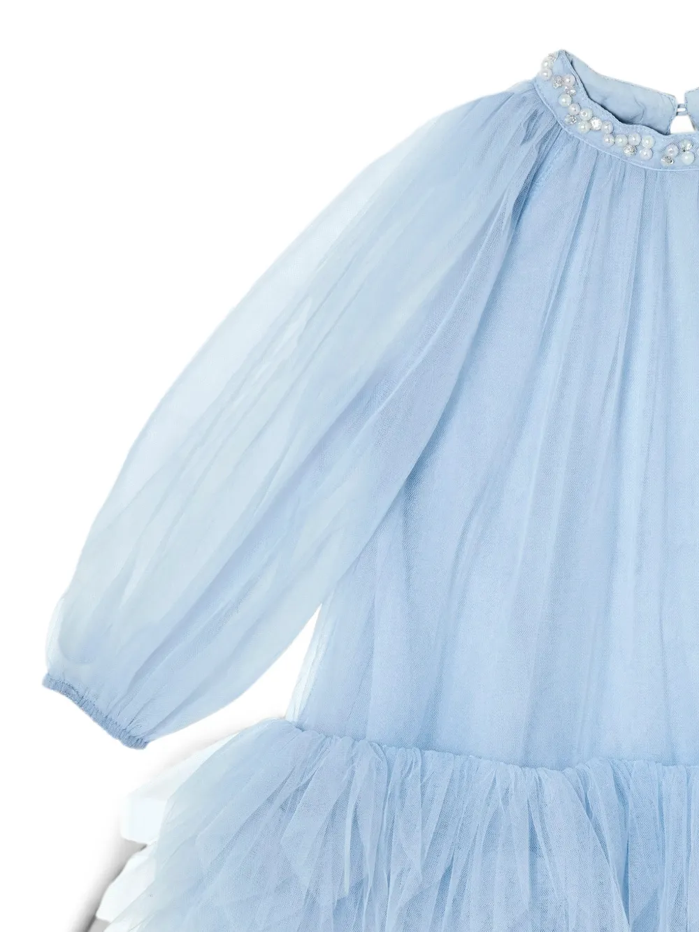 Tutu Du Monde Bébé Pearl jurk verfraaid met tule en ruches Blauw