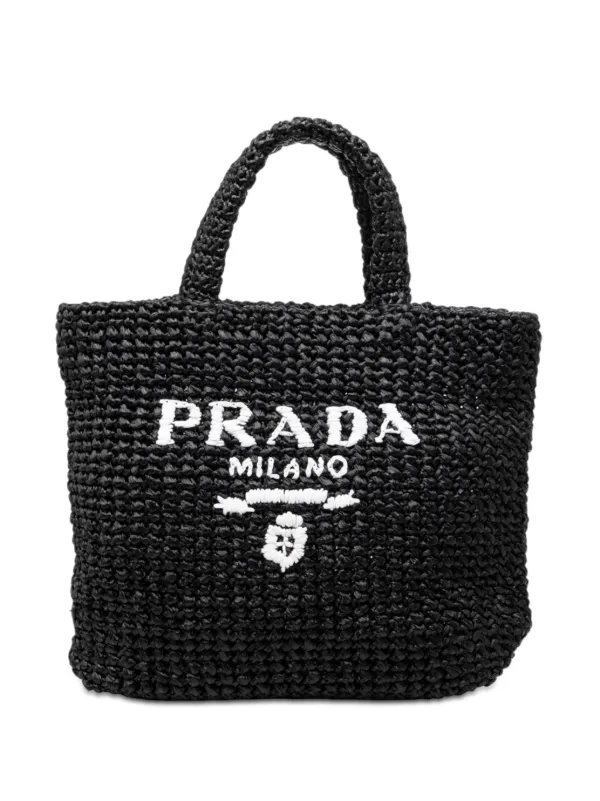 Prada Pre-Owned 2013-2026 スモール ラフィアエフェクト クロシェ