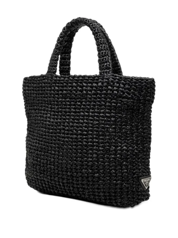 Prada Pre-Owned 2013-2026 スモール ラフィアエフェクト クロシェ 