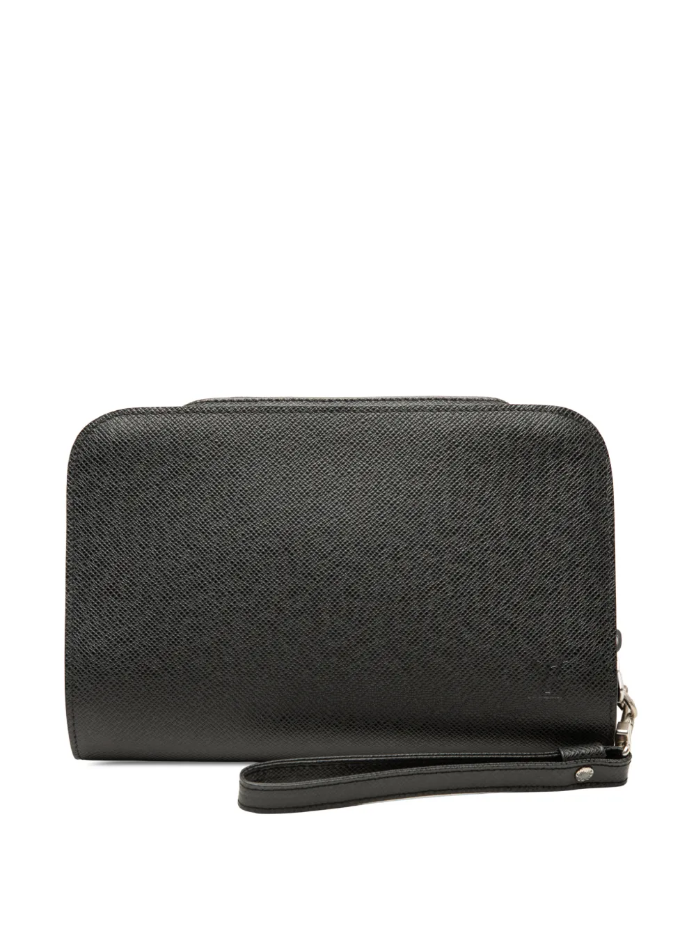 Pre-owned Louis Vuitton 2003 Taiga Pochette Baikal Clutch Bag In Black