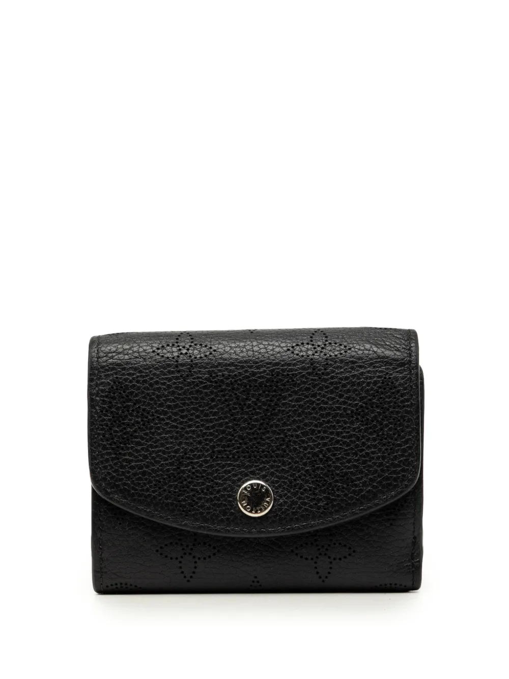 Pre-owned Louis Vuitton 2019 Monogram Mahina Iris Xs Small Wallets In Black