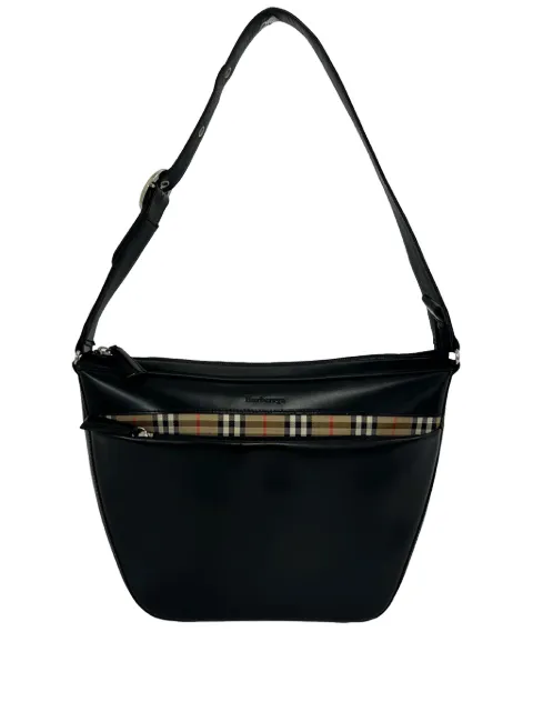 Burberry Pre-Owned 20th 센추리 하우스 체크 트리밍 레더 숄더 백