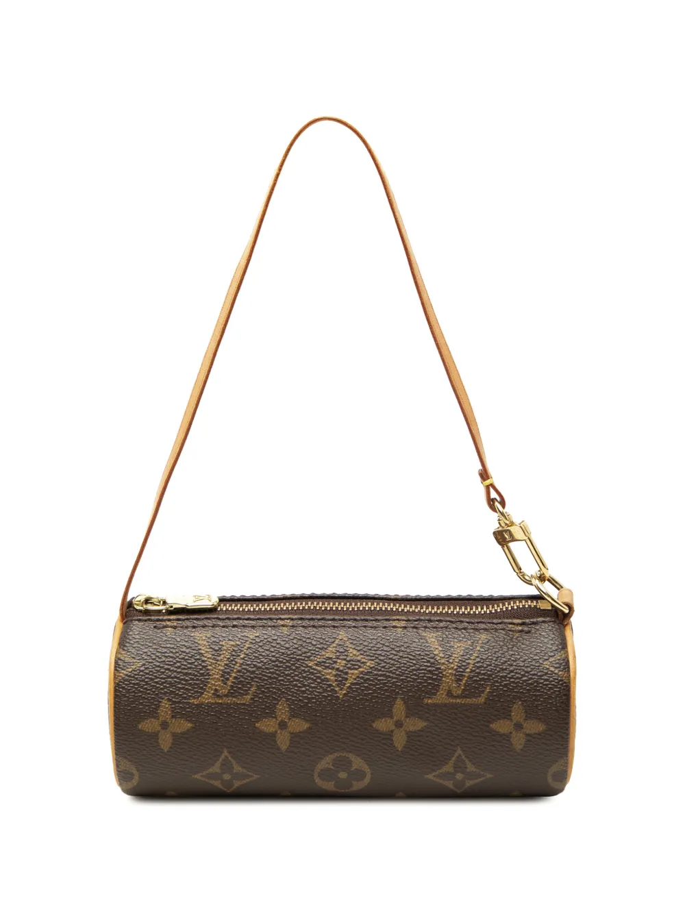 Pre-owned Louis Vuitton 1990-2010 Monogram Papillon Pochette Handbag In Brown