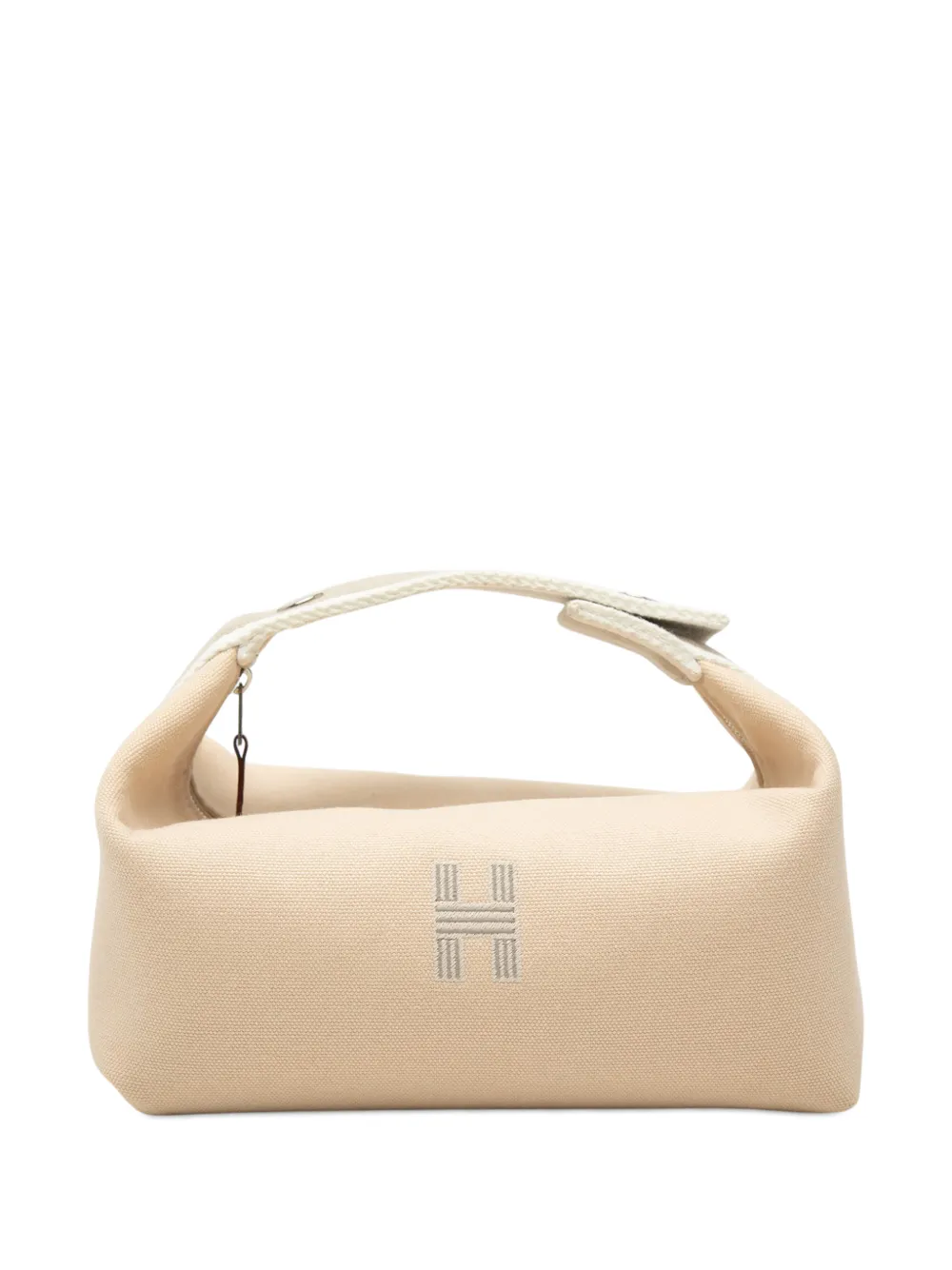 Pre-owned Hermes 2020-2026 Small Toile Bride A Brac Case Vanity Bag In Neutrals