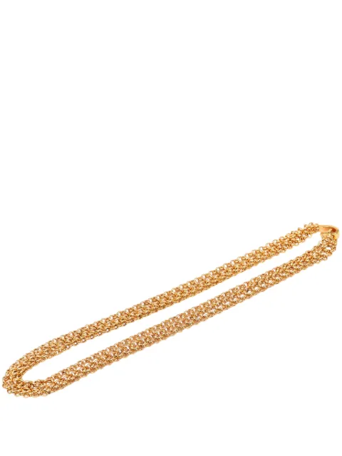 CHANEL Pre-Owned 2002 Gold Plated Double Chain Necklace costume necklace