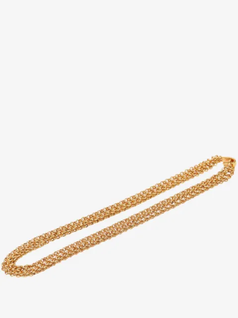 CHANEL Pre-Owned collar de cadena doble bañado en oro 2002