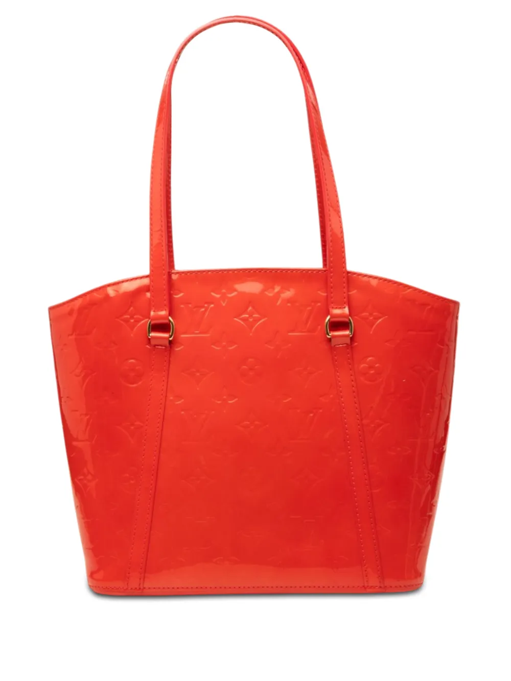 Pre-owned Louis Vuitton 2012 Monogram Vernis Avalon Mm Tote Bag In Red