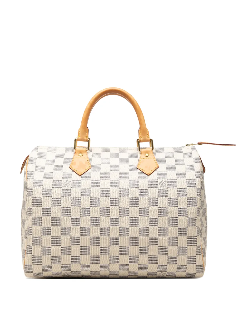 Pre-owned Louis Vuitton 2012 Damier Azur Speedy 30 Boston Bag In White