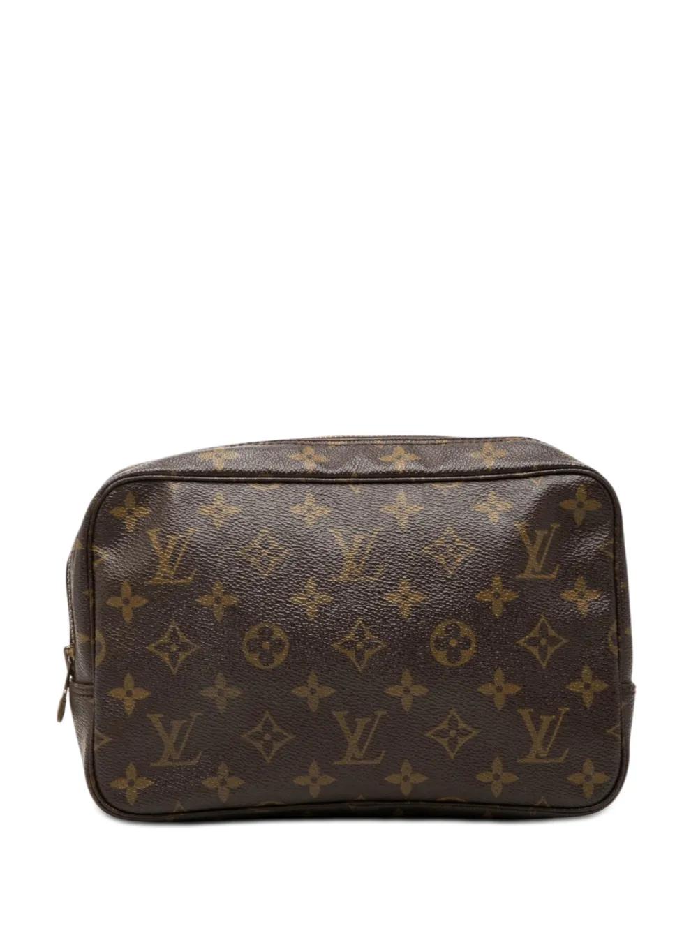 Pre-owned Louis Vuitton 1987 Monogram Trousse Toilette 23 Clutch Bag In 褐色