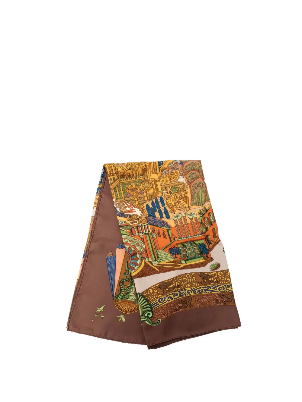 Hermès Pre-Owned 20th Century L Atlantide Silk Scarf 90 scarves - Braun