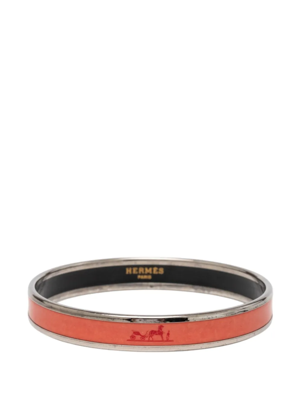Hermès Pre-Owned 2000-2026 Narrow Caleche Enamel Bracelet 65 costume bracelet - Orange