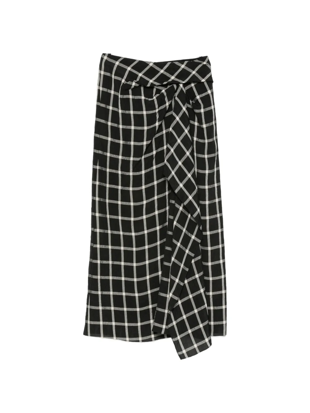 ERDEM check-pattern midi skirt - Nero