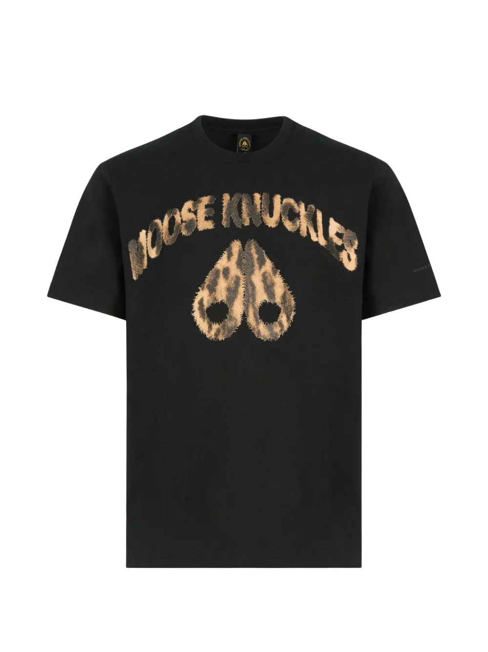 Moose Knuckles logo-print leopard-pattern T-shirt Zwart