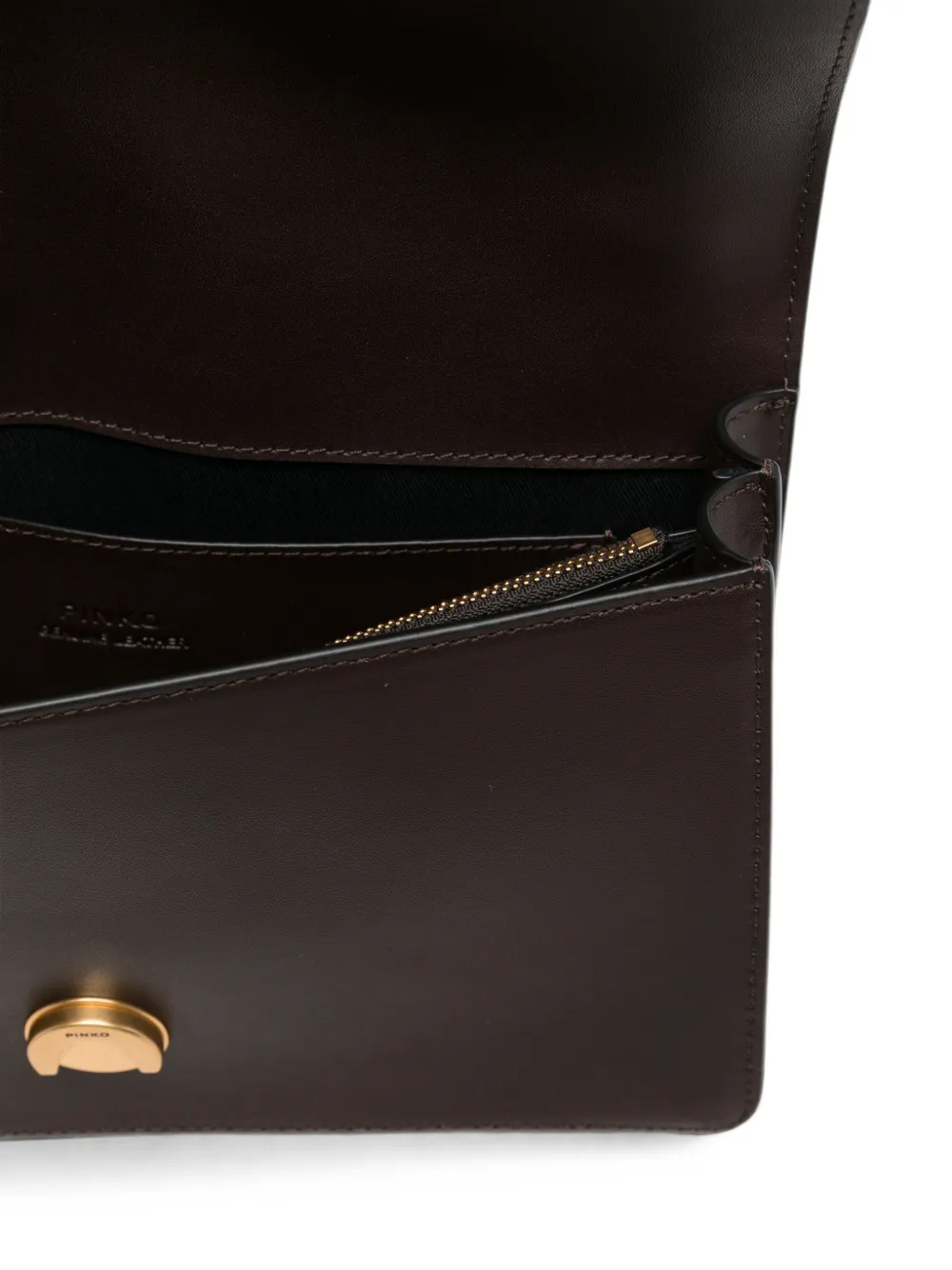 PINKO Love Birds leren crossbodytas Bruin