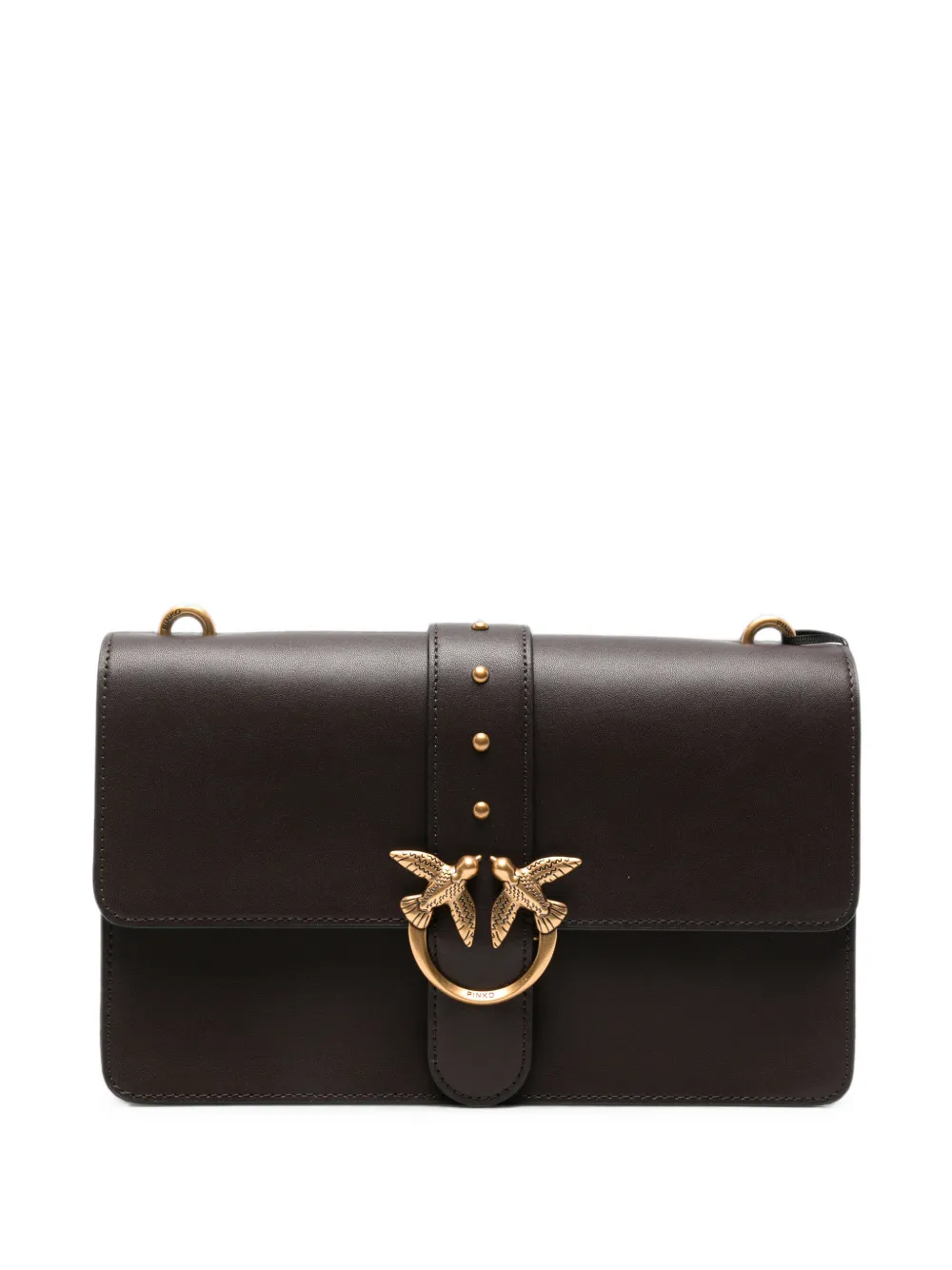 PINKO Love Birds leather cross body bag - Braun