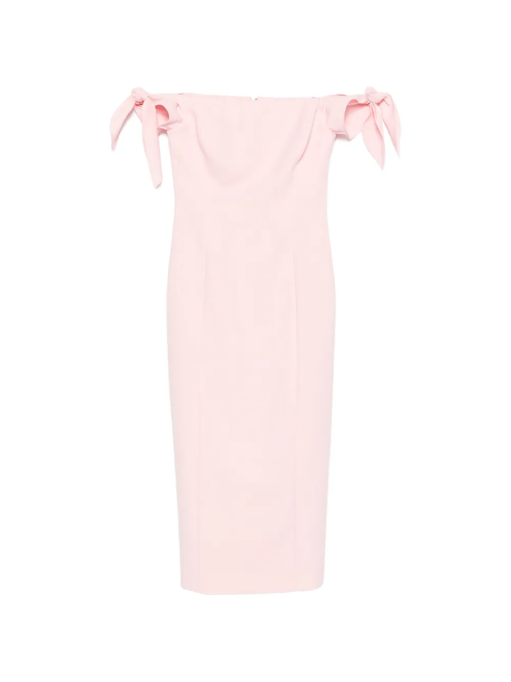 Carolina Herrera off-shoulder bow-detail midi dress Roze