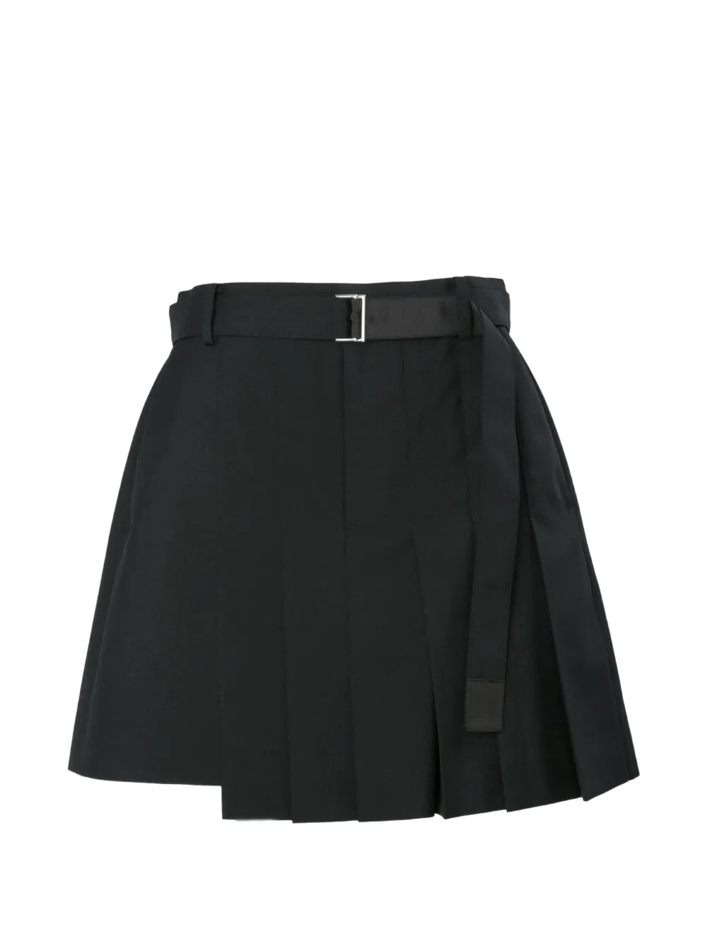sacai asymmetric pleated shorts - Schwarz