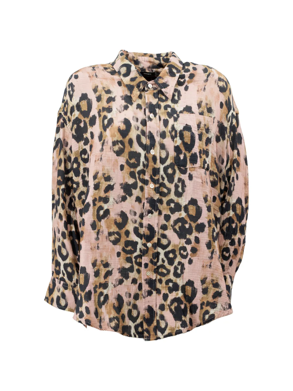 R13 leopard-print chest-pocket shirt · XS