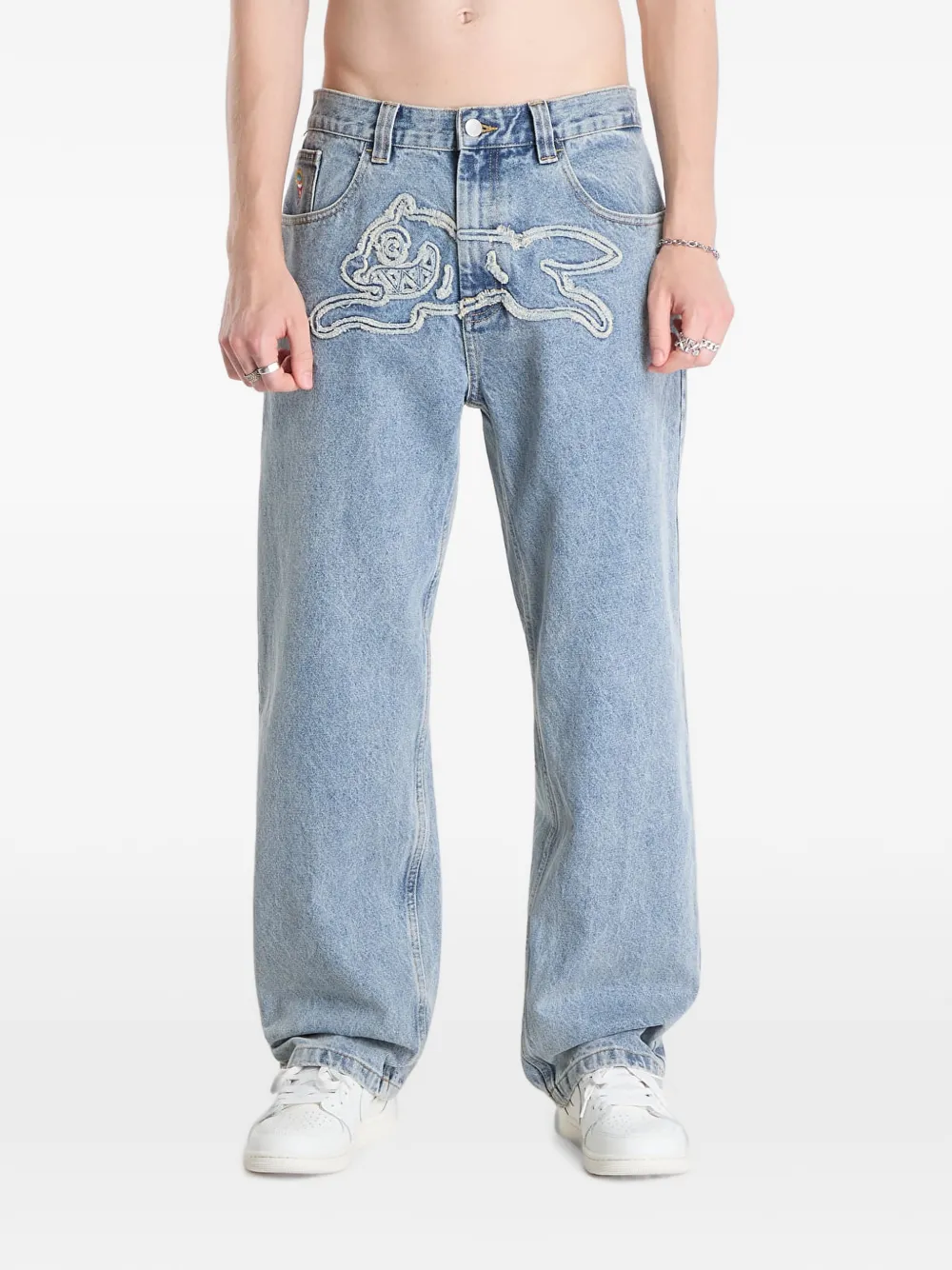Billionaire Boys Club Ice Cream Running Dog jeans met applicatie Blauw