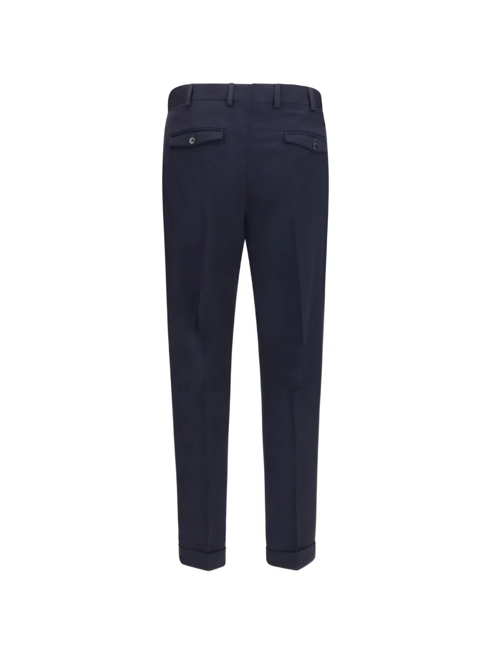 PT Torino Geplooide broek met omgeslagen pijpen Blauw